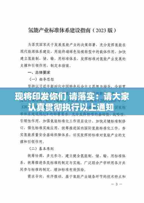 现将印发你们 请落实:请大家认真贯彻执行以上通知