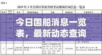 今日国船消息一览表，最新动态查询表揭秘