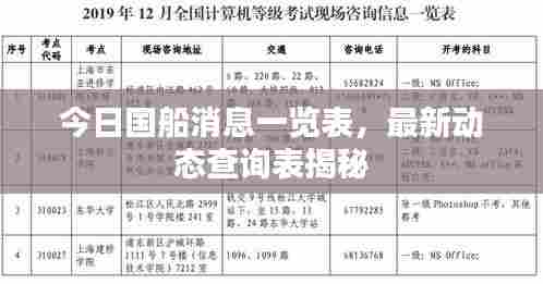 今日国船消息一览表,最新动态查询表揭秘