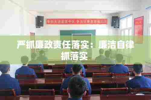 严抓廉政责任落实：廉洁自律抓落实 