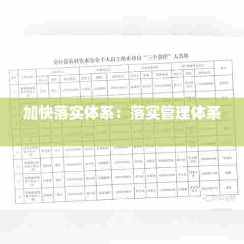 加快落实体系:落实管理体系