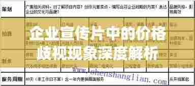 企业宣传片中的价格歧视现象深度解析