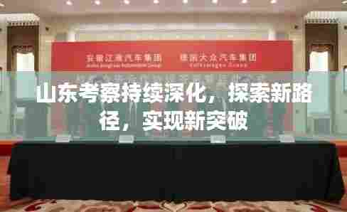 山东考察持续深化,探索新路径,实现新突破