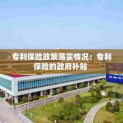 专利保险政策落实情况:专利保险的政府补贴