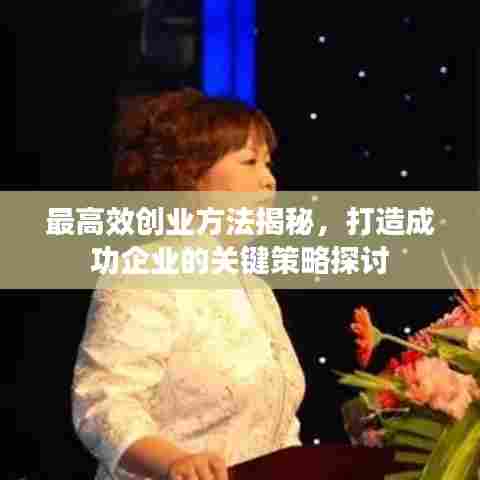 最高效创业方法揭秘,打造成功企业的关键策略探讨