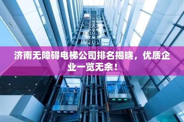 济南无障碍电梯公司排名揭晓，优质企业一览无余！