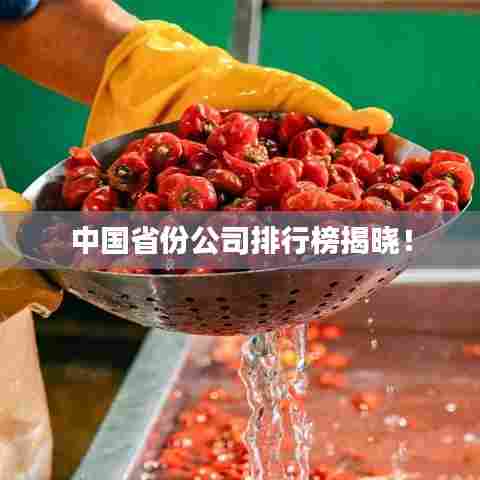 中国省份公司排行榜揭晓！
