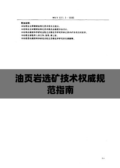 油页岩选矿技术权威规范指南