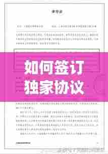 如何签订独家协议，步骤、技巧与注意事项全解析