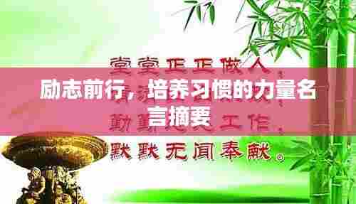励志前行，培养习惯的力量名言摘要