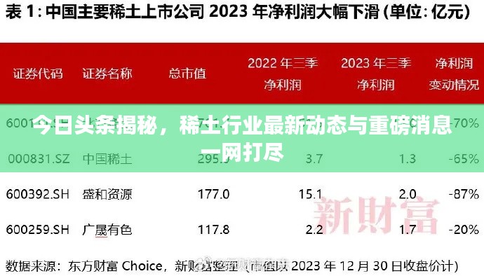 今日头条揭秘,稀土行业最新动态与重磅消息一网打尽