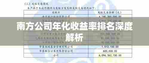 南方公司年化收益率排名深度解析