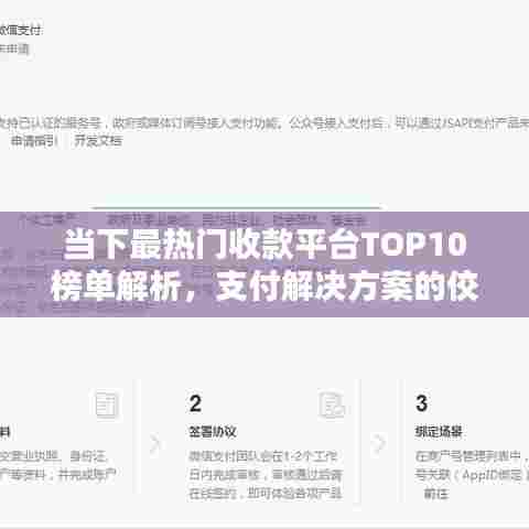 当下最热门收款平台TOP10榜单解析,支付解决方案的佼佼者