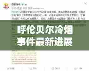 呼伦贝尔冷烟事件最新进展,视频曝光引发关注