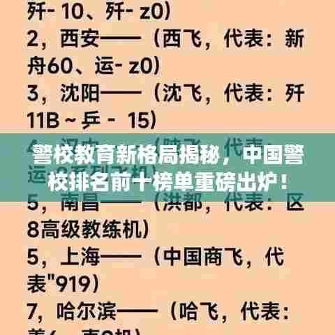 警校教育新格局揭秘，中国警校排名前十榜单重磅出炉！
