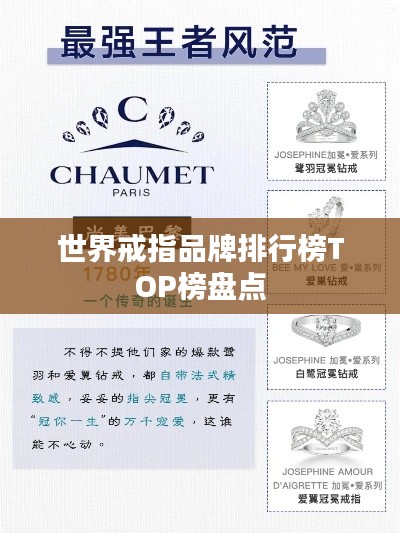世界戒指品牌排行榜TOP榜盘点