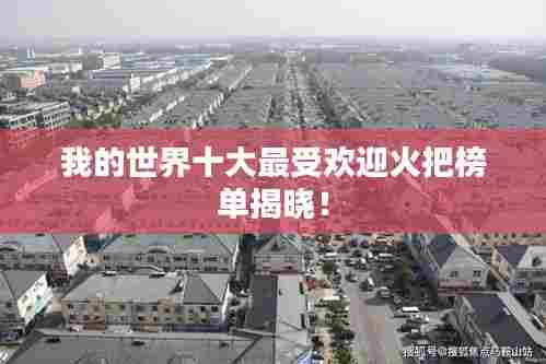 我的世界十大最受欢迎火把榜单揭晓！