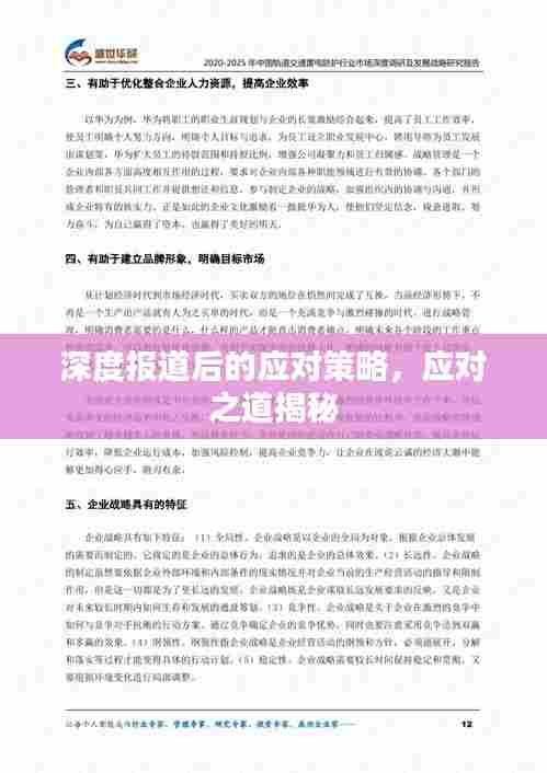 深度报道后的应对策略，应对之道揭秘