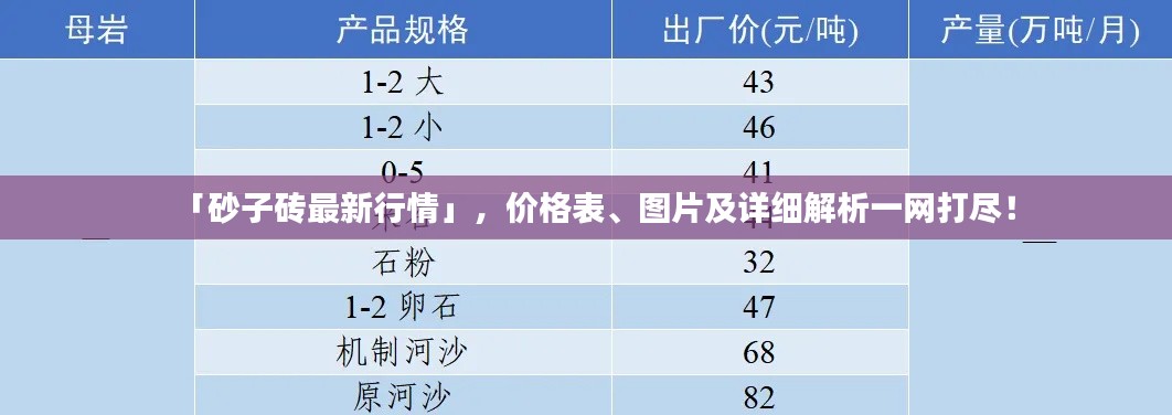 「砂子砖最新行情」,价格表、图片及详细解析一网打尽!