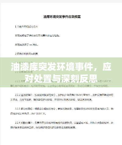 油漆库突发环境事件,应对处置与深刻反思