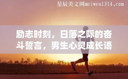 励志时刻,日落之际的奋斗誓言,男生心灵成长语录