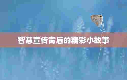 智慧宣传背后的精彩小故事