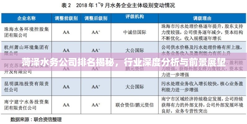 菏泽水务公司排名揭秘,行业深度分析与前景展望