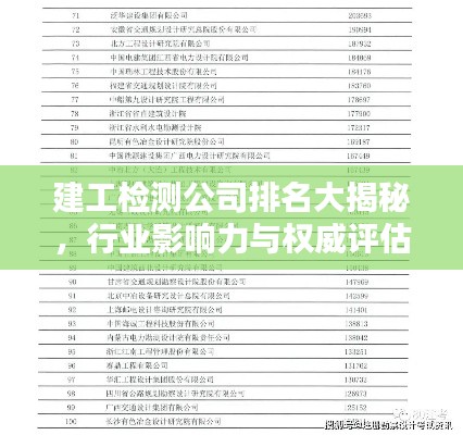 建工检测公司排名大揭秘，行业影响力与权威评估