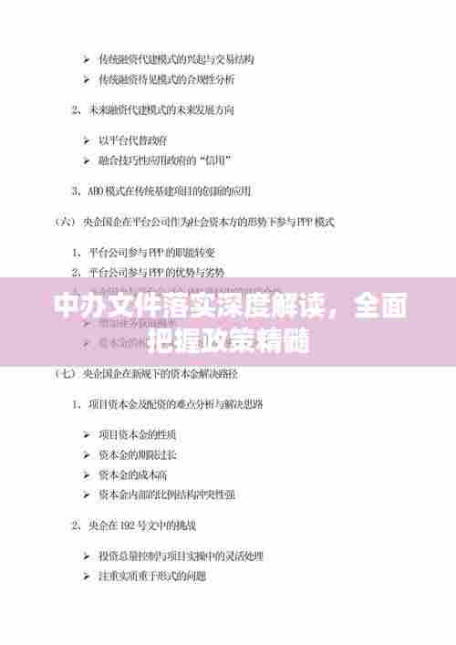 中办文件落实深度解读,全面把握政策精髓