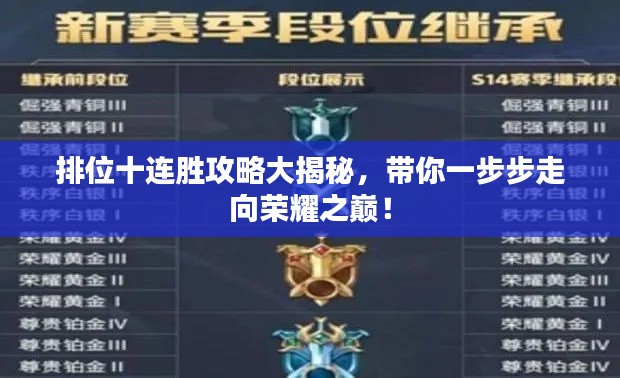 排位十连胜攻略大揭秘，带你一步步走向荣耀之巅！