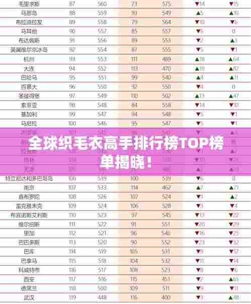 全球织毛衣高手排行榜TOP榜单揭晓！