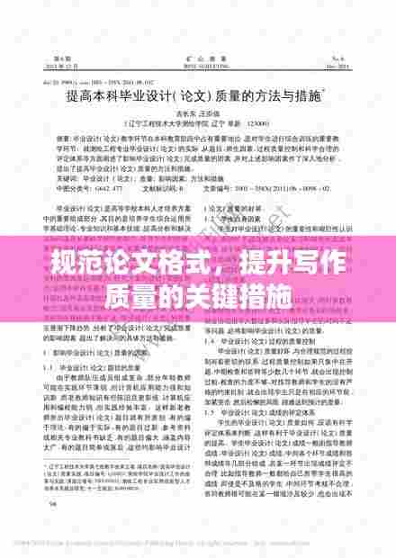规范论文格式,提升写作质量的关键措施
