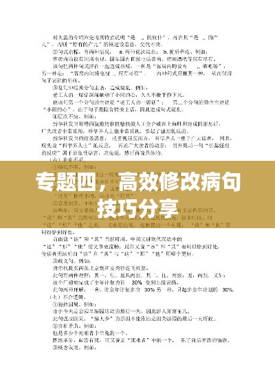 专题四,高效修改病句技巧分享