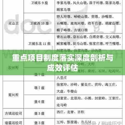 重点项目制度落实深度剖析与成效评估