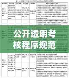 公开透明考核程序规范化的重要性及其实现路径探究