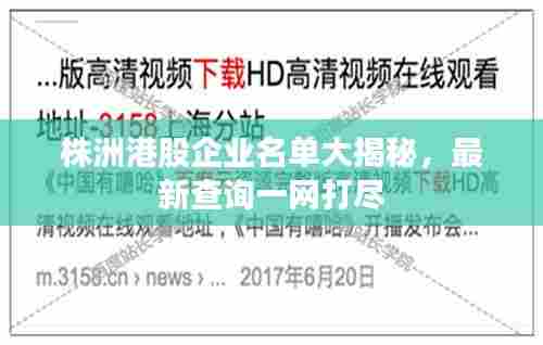 株洲港股企业名单大揭秘,最新查询一网打尽
