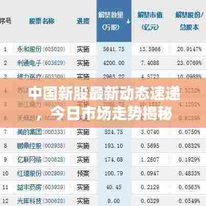 中国新股最新动态速递,今日市场走势揭秘