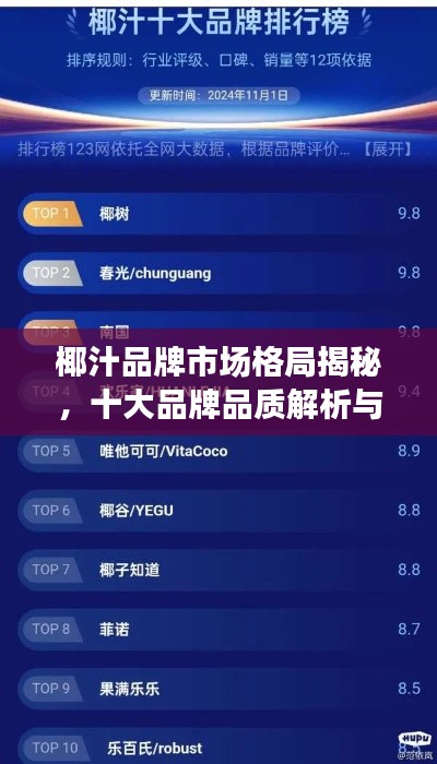 椰汁品牌市场格局揭秘，十大品牌品质解析与排名榜单