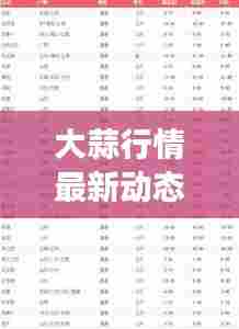 大蒜行情最新动态,今日价格走势及市场趋势分析