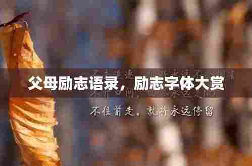 父母励志语录,励志字体大赏