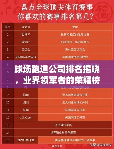 球场跑道公司排名揭晓,业界领军者的荣耀榜单