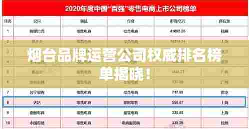 烟台品牌运营公司权威排名榜单揭晓!