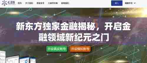 新东方独家金融揭秘,开启金融领域新纪元之门