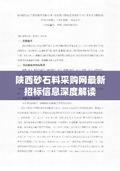 陕西砂石料采购网最新招标信息深度解读