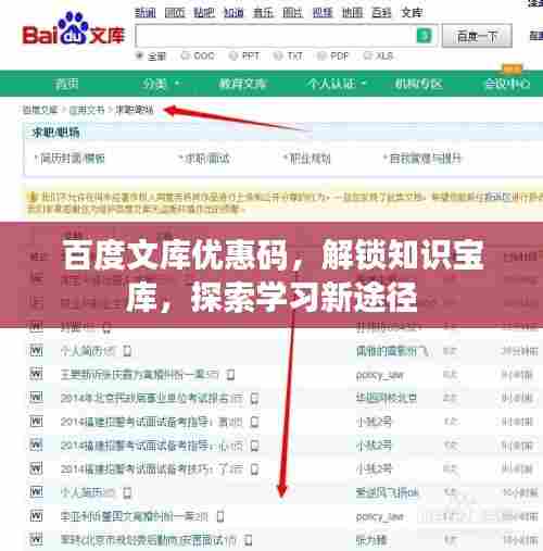 百度文库优惠码,解锁知识宝库,探索学习新途径