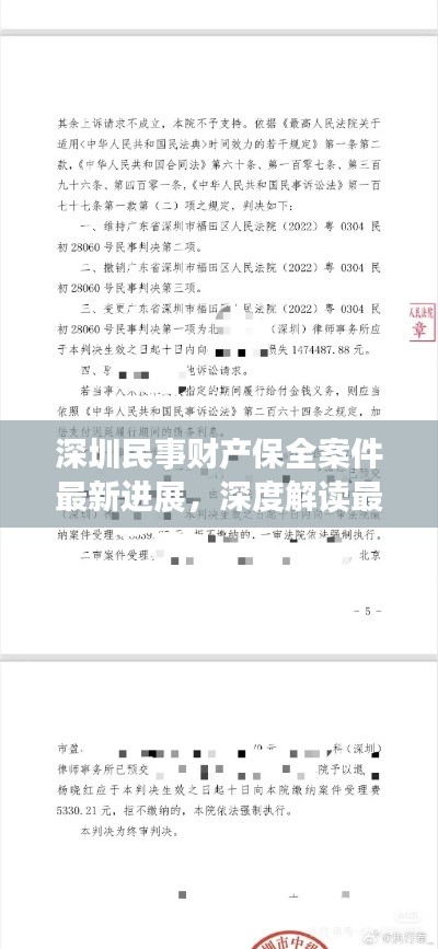 深圳民事财产保全案件最新进展,深度解读最新动态