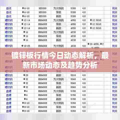 镀锌板行情今日动态解析，最新市场动态及趋势分析