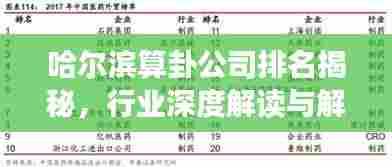 哈尔滨算卦公司排名揭秘,行业深度解读与解析