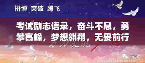考试励志语录,奋斗不息,勇攀高峰,梦想翱翔,无畏前行